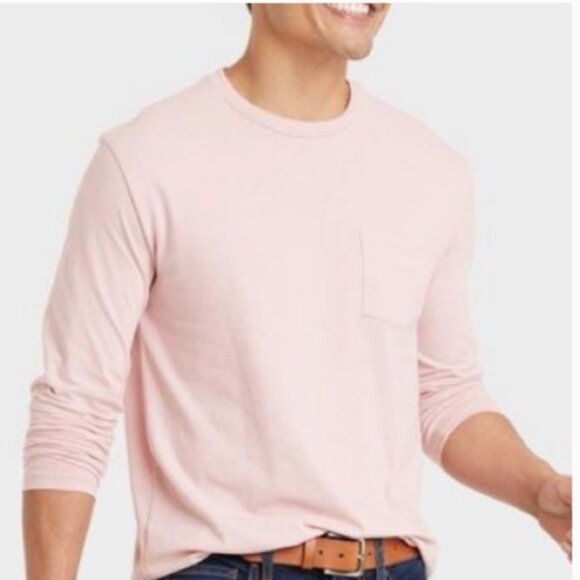 NEW Men's Long Sleeve Pocket T-Shirt - Goodfellow & Co™ Light Pink - Picture 4 of 12